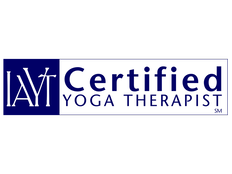 A logo representing Hannelore's certification as a Yoga Therapist by the International Association of Yoga Therapists (IAYT). This certification recognizes her comprehensive knowledge and skills in applying yoga practices for therapeutic purposes.
